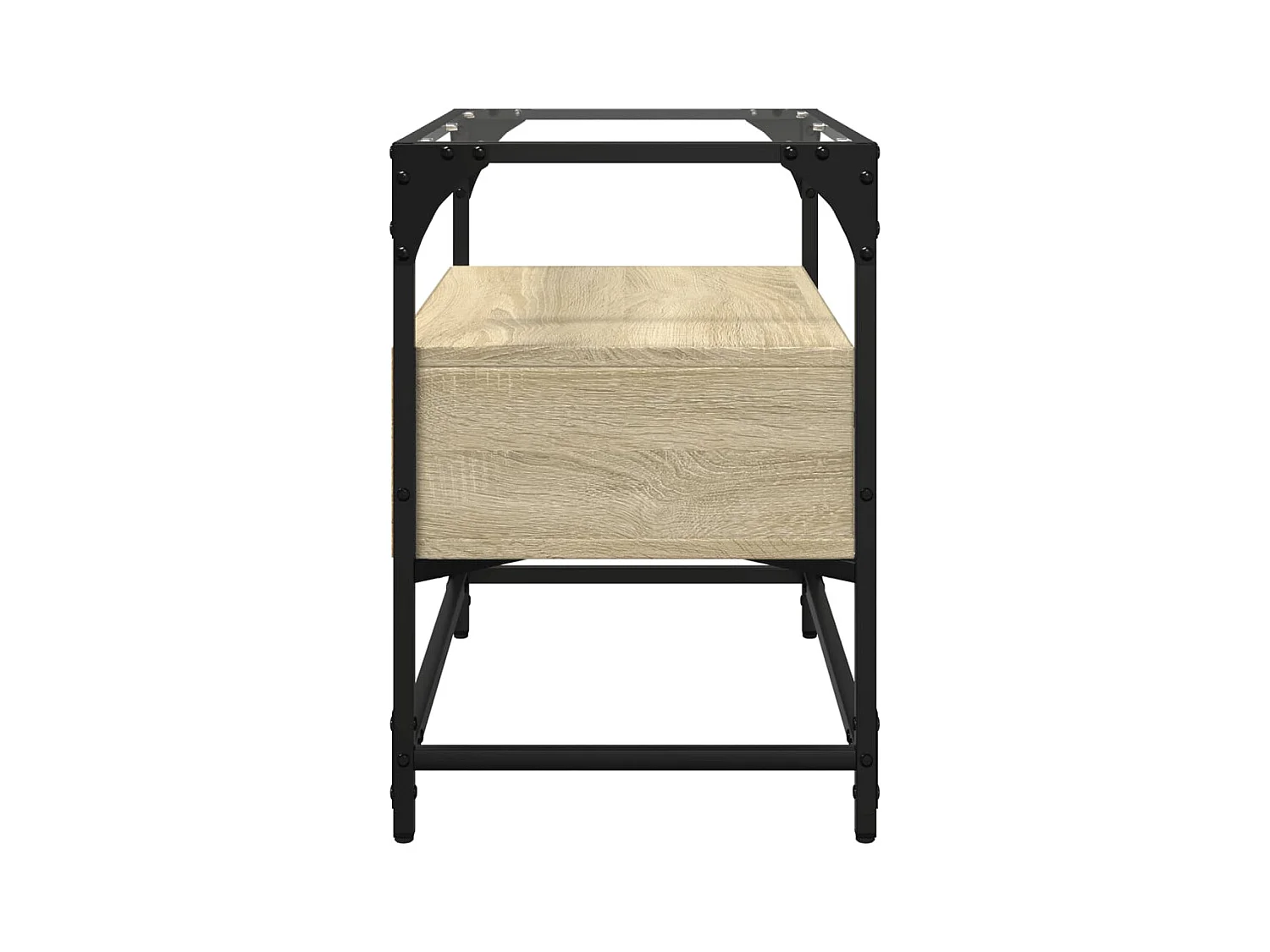 Meuble TV avec dessus en verre chêne sonoma bois d'ingénierie