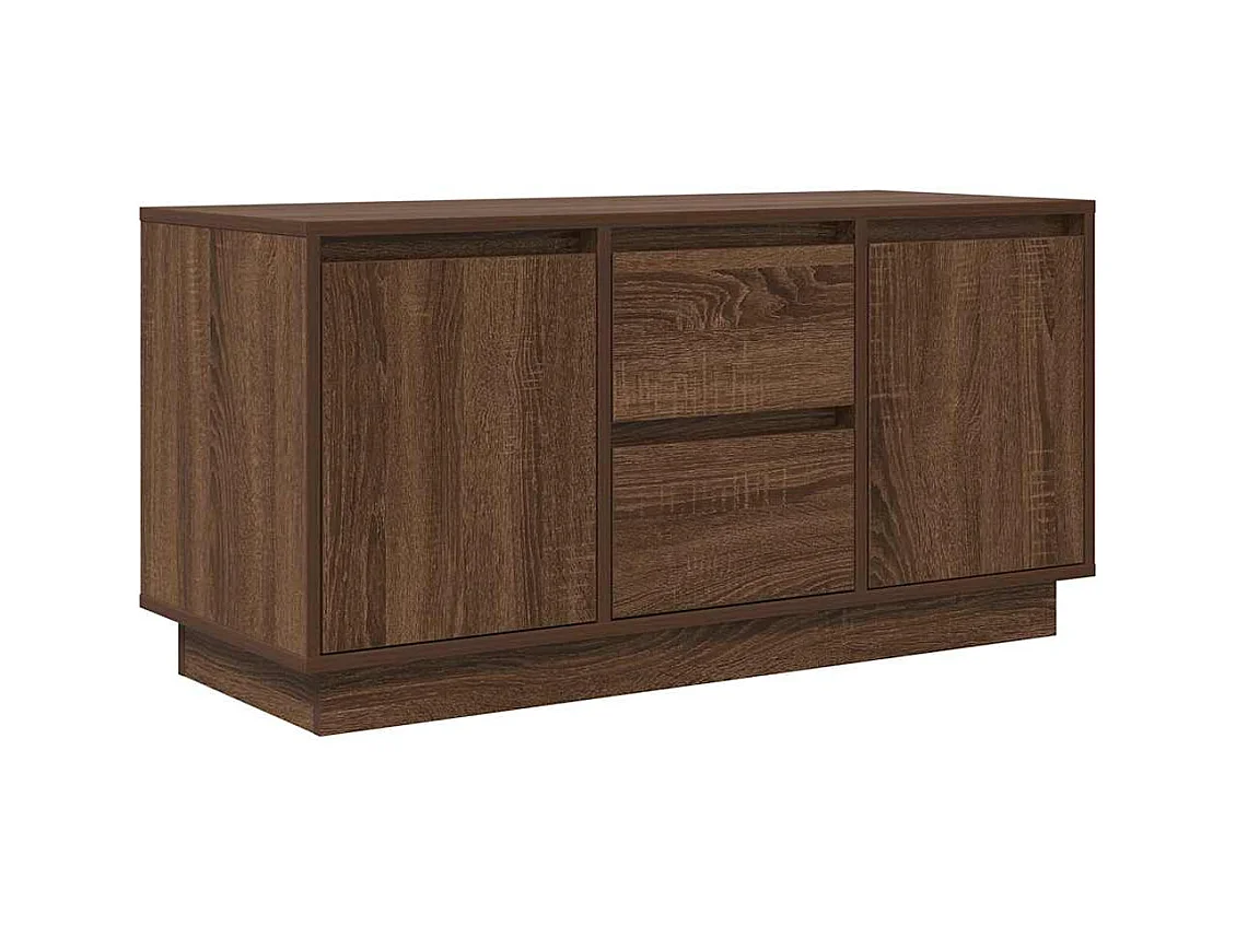 TV-meubel met LED-verlichting bruin eiken 100x41x50 cm