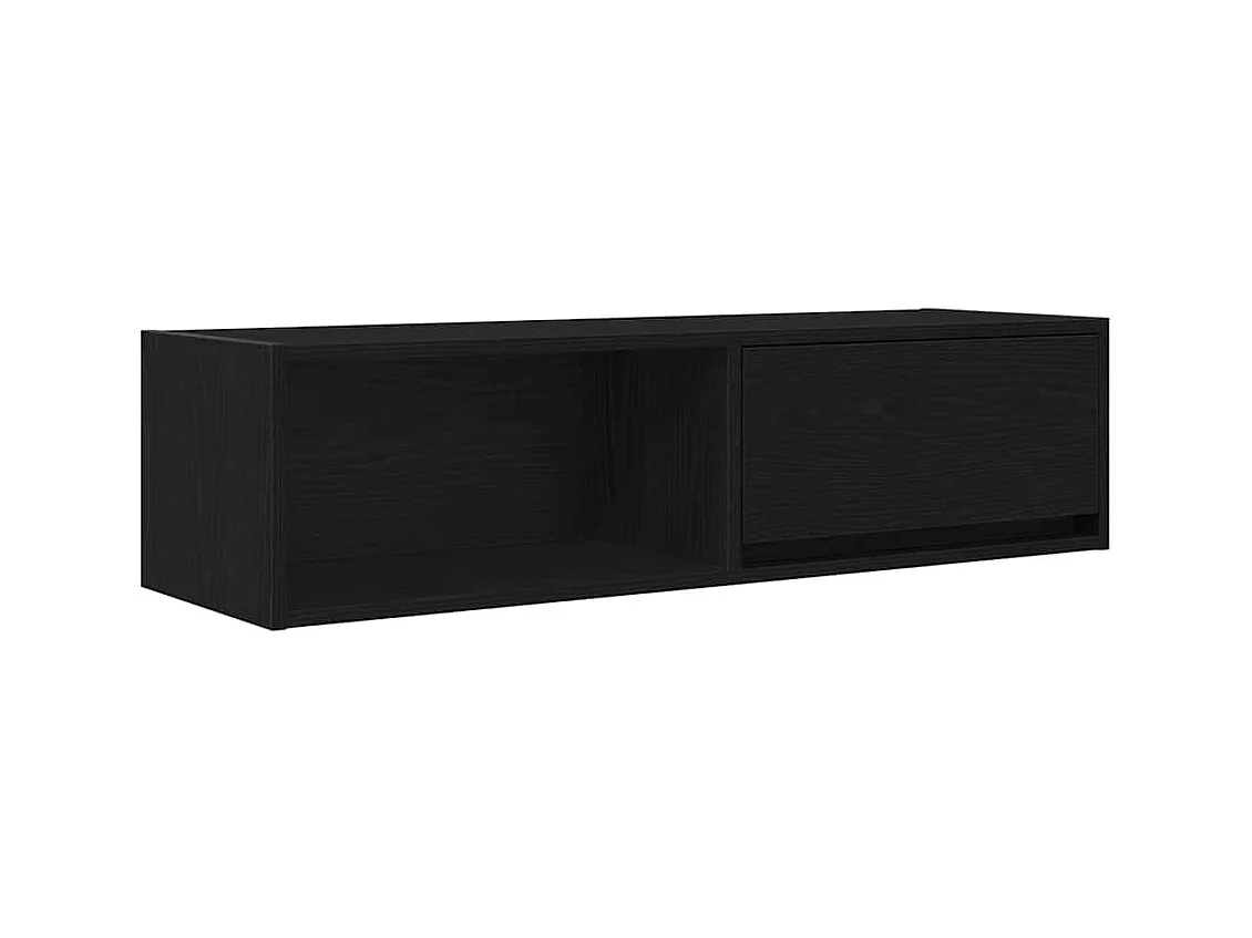 Meuble TV chêne noir 100x31x25,5 cm bois d'ingénierie