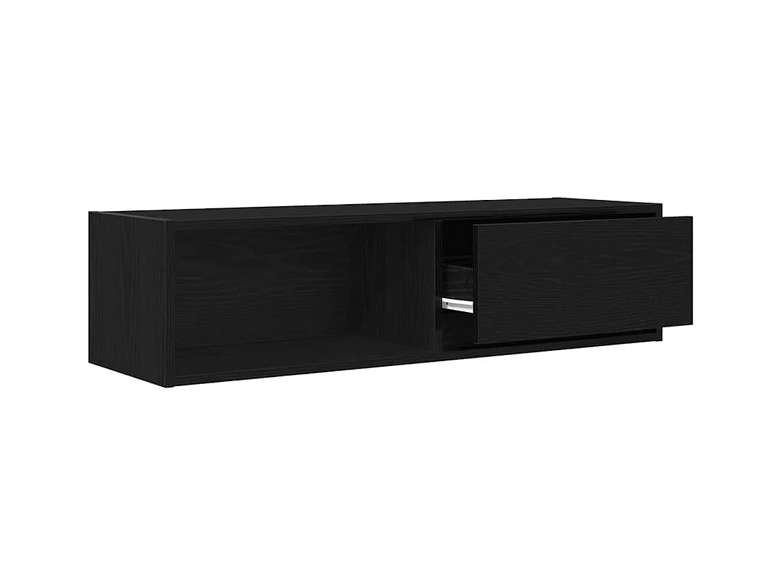 Meuble TV chêne noir 100x31x25,5 cm bois d'ingénierie
