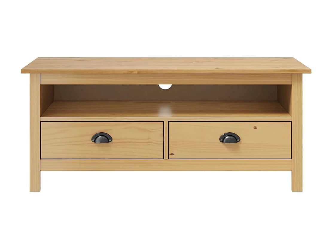 Meuble TV Hill Range Marron miel 110x40x47cm Bois de pin solide