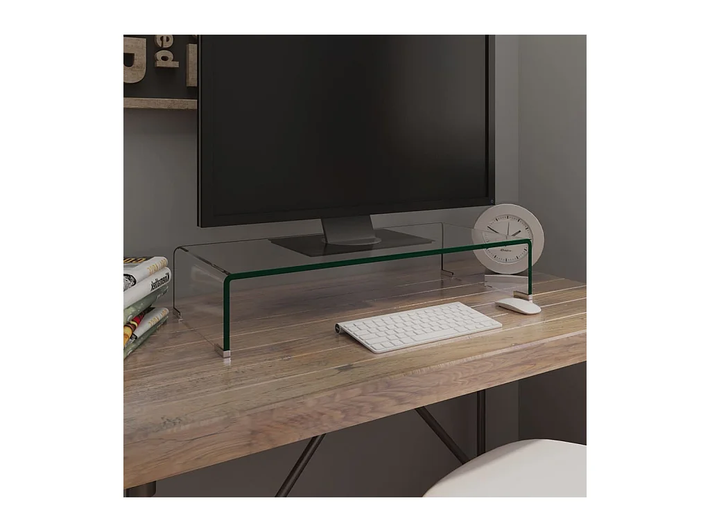 Meuble TV/pour moniteur 70x30x13 cm verre transparent