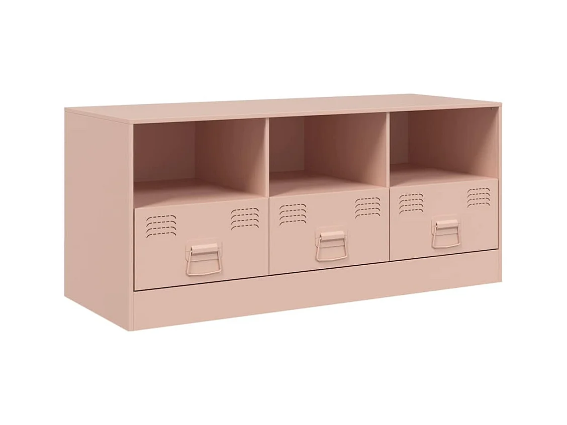 Meuble TV rose 99x39x44 cm acier