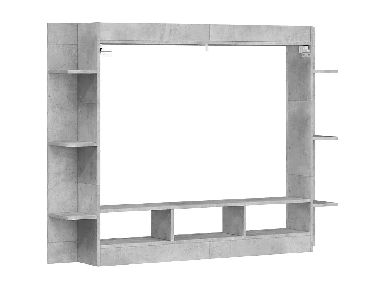Betongrijs tv-meubel 152x22x113 cm bewerkt hout