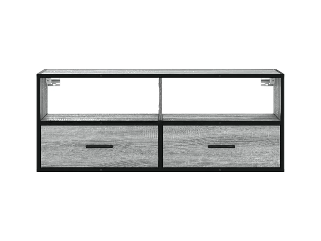 Meuble TV sonoma gris 100x31x39,5 cm bois d'ingénierie et métal