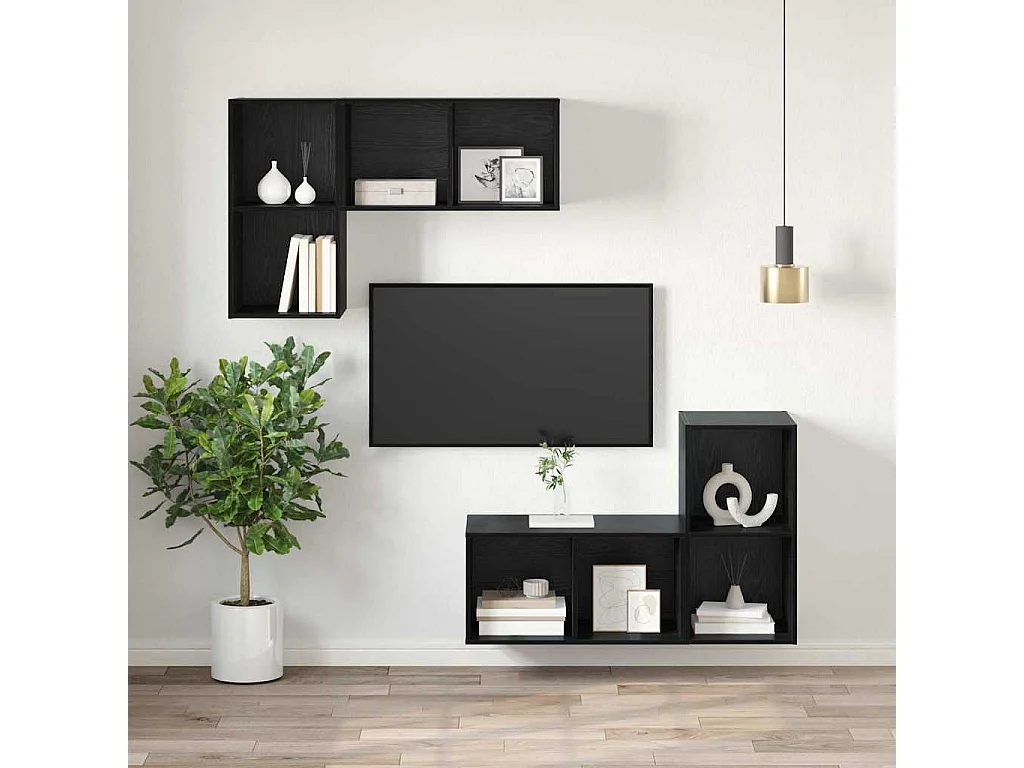Cabinet TV Chêne noir 37 x 37 x 72 cm Bois d'ingénierie