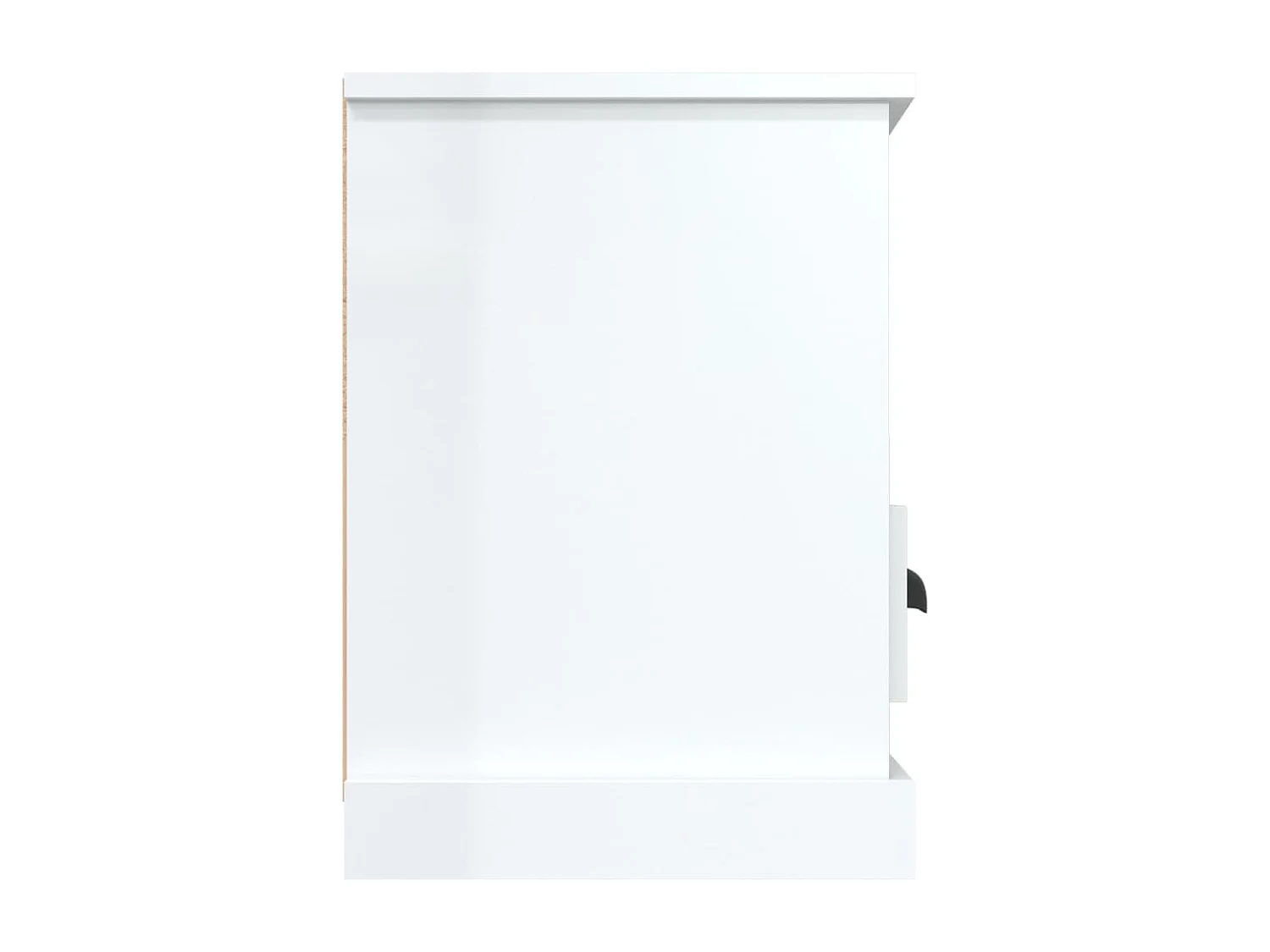 Weißer glänzender TV-Schrank 100x35x50 cm aus Holzwerkstoff