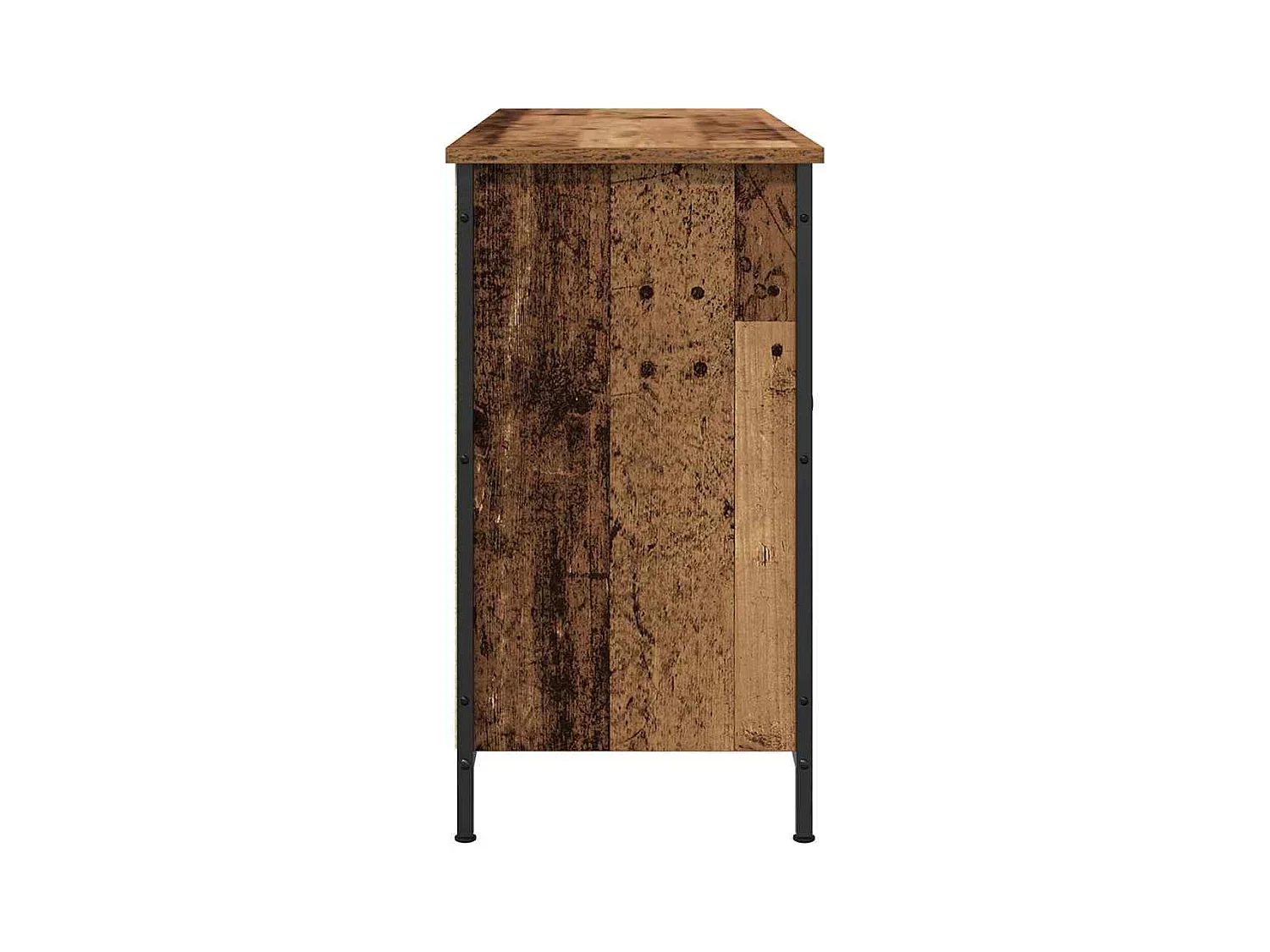 Meuble TV Artisan Chêne 101x35x65 cm en Bois d'Ingénierie et Acier