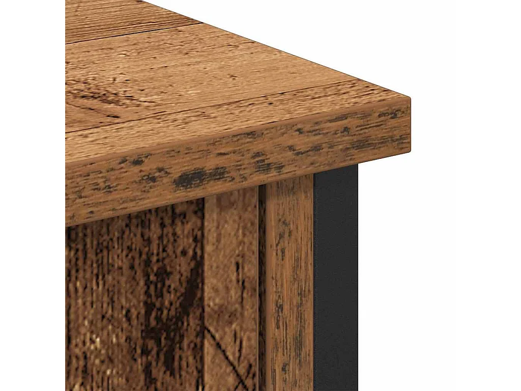 Meuble TV Artisan Chêne 101x35x65 cm en Bois d'Ingénierie et Acier