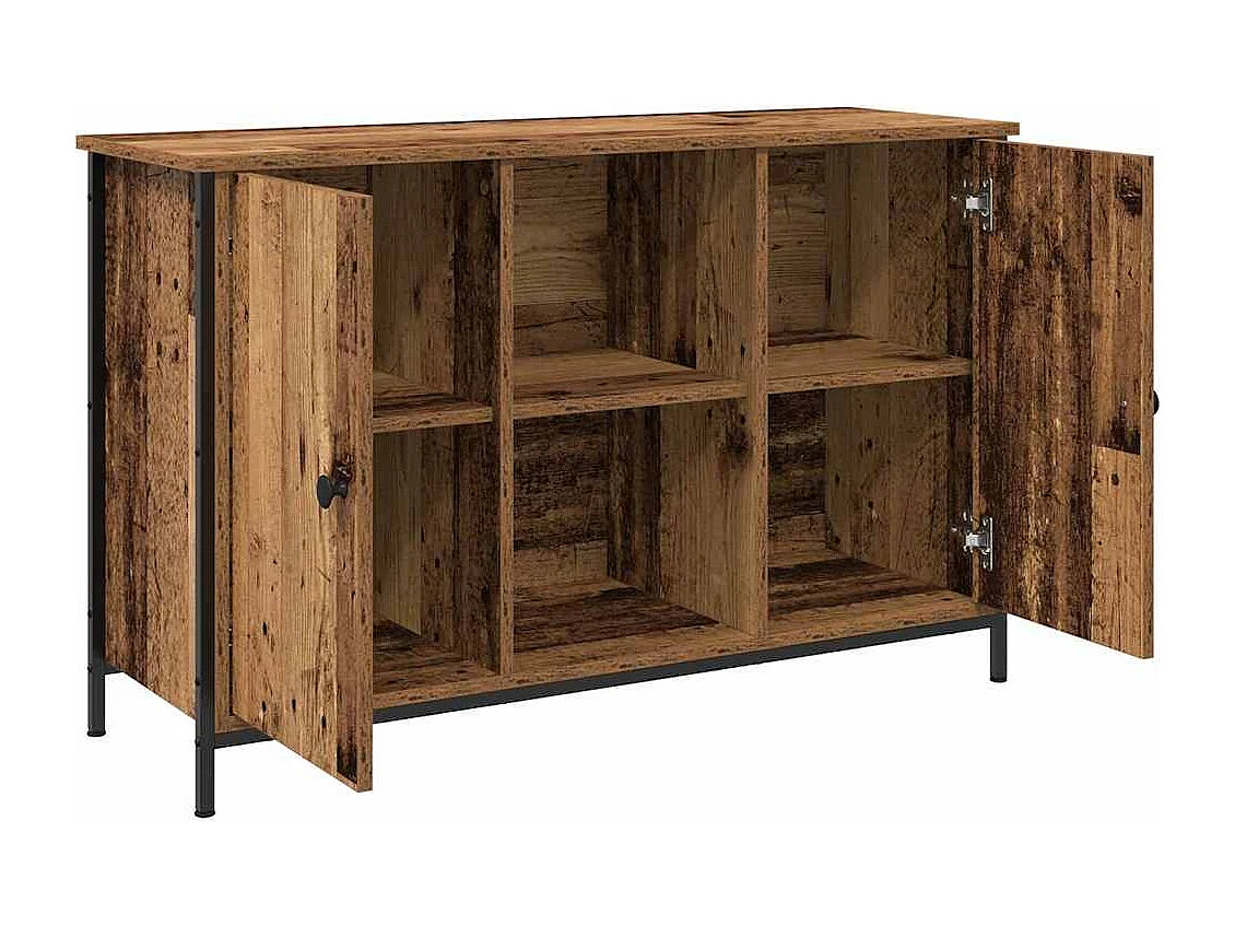 Meuble TV Artisan Chêne 101x35x65 cm en Bois d'Ingénierie et Acier