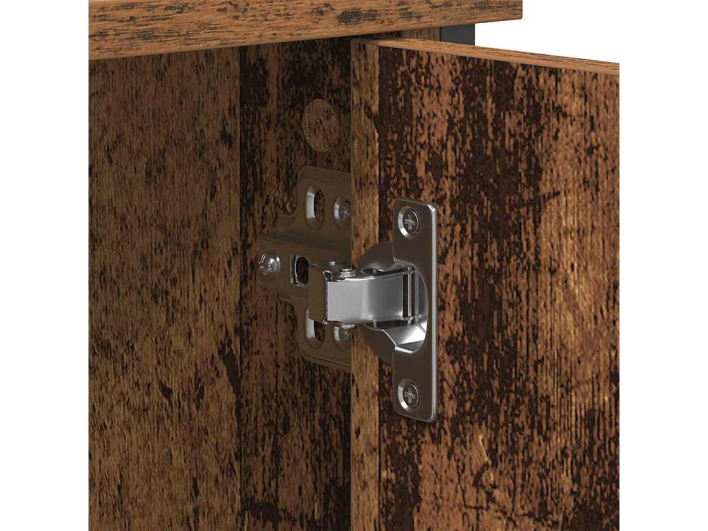 Meuble TV Artisan Chêne 101x35x65 cm en Bois d'Ingénierie et Acier