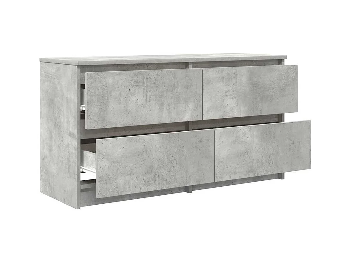 Meuble TV gris béton 100x35x54 cm bois d'ingénierie