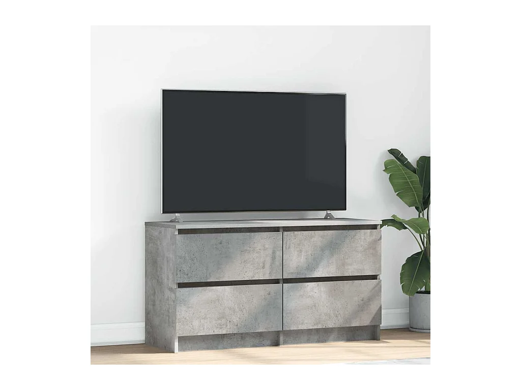 Betongrijs tv-meubel 100x35x54 cm bewerkt hout