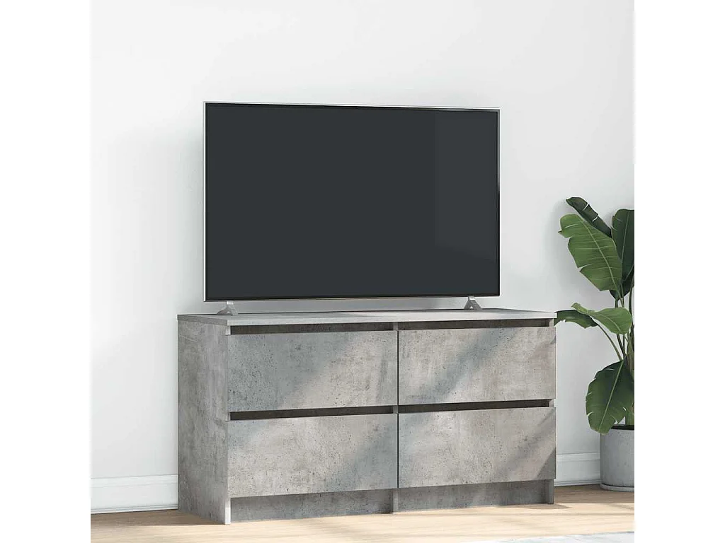 Meuble TV gris béton 100x35x54 cm bois d'ingénierie