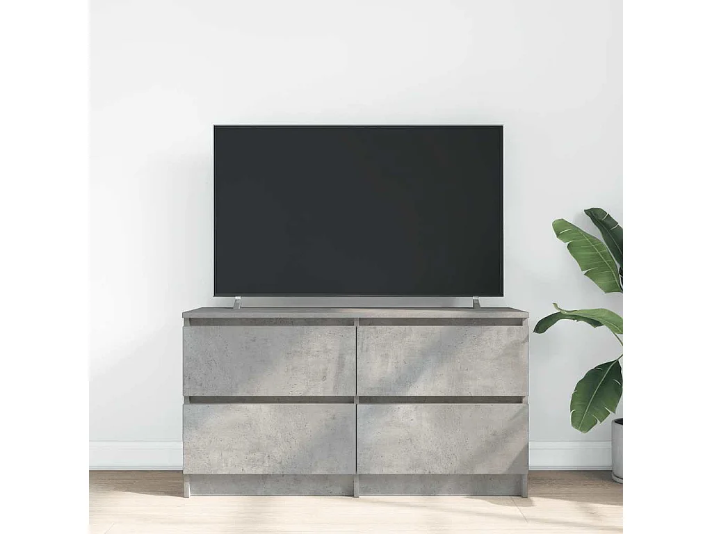 Meuble TV gris béton 100x35x54 cm bois d'ingénierie