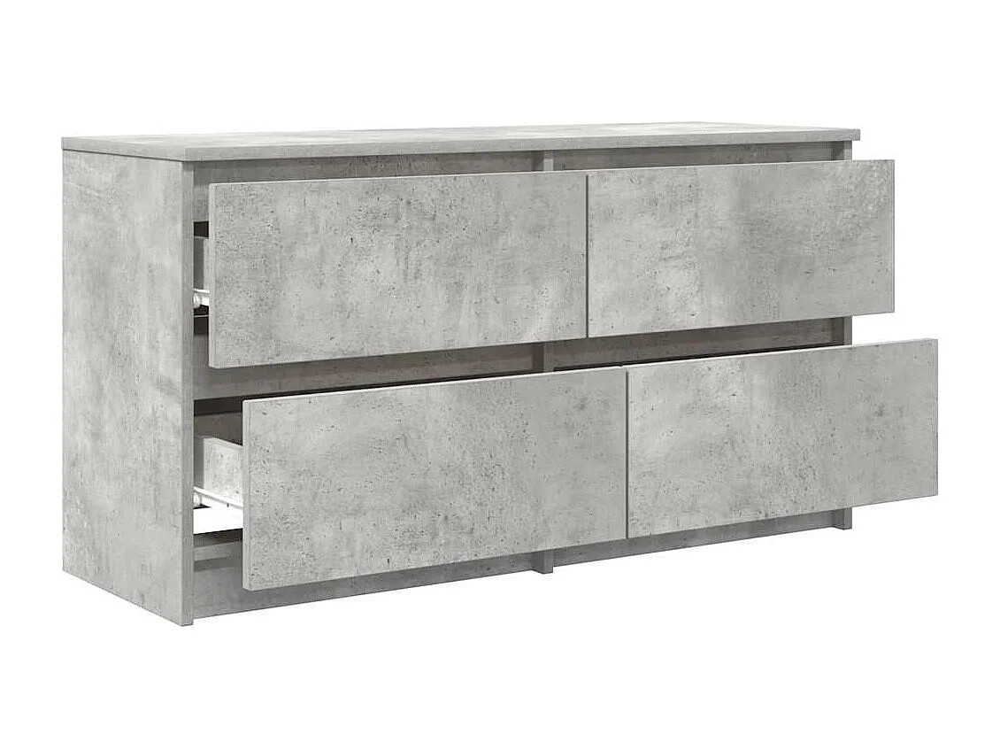 Meuble TV gris béton 100x35x54 cm bois d'ingénierie