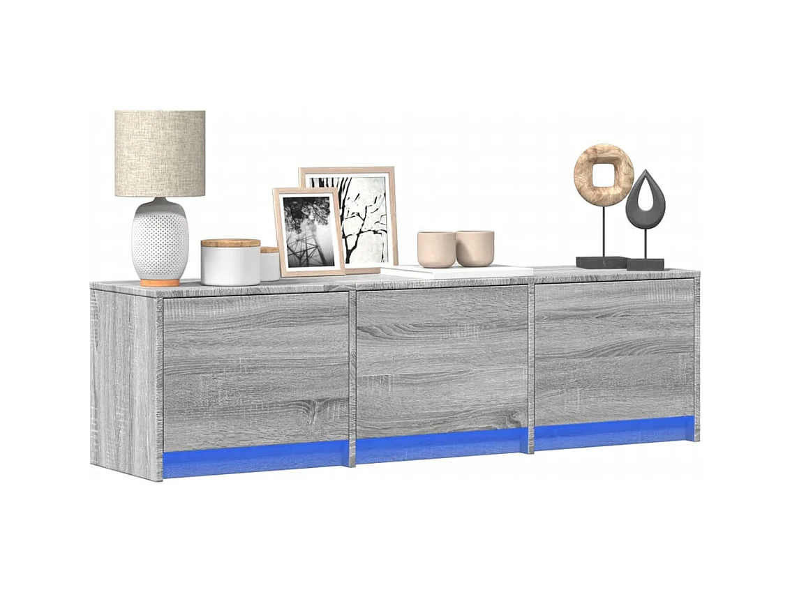 Meuble TV avec LED sonoma gris 140x34x40 cm bois d'ingénierie