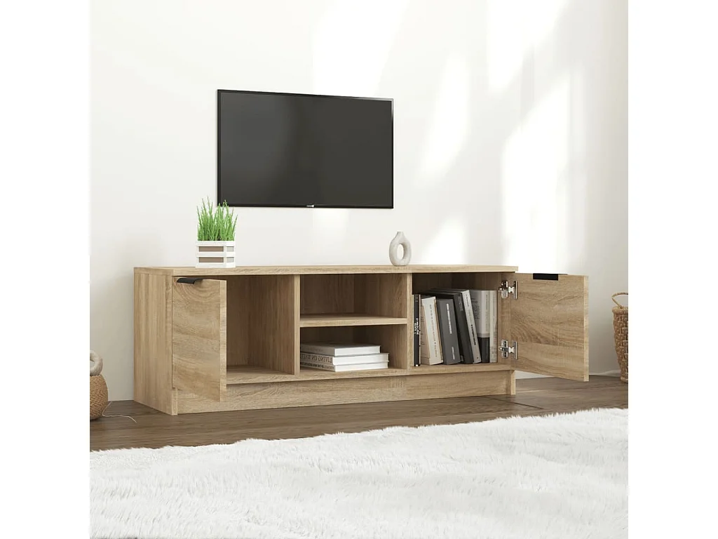 TV-Ständer aus Sonoma-Eiche, 102 x 35 x 36,5 cm, Holzwerkstoff