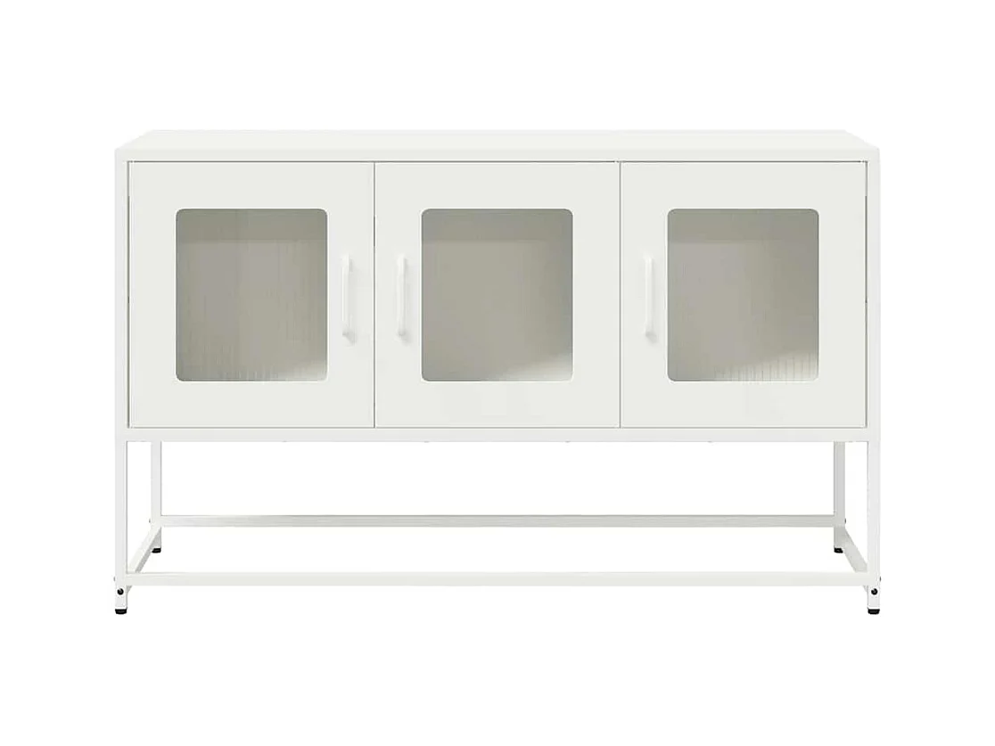 Meuble TV blanc 100,5x39x60,5 cm acier laminé à froid