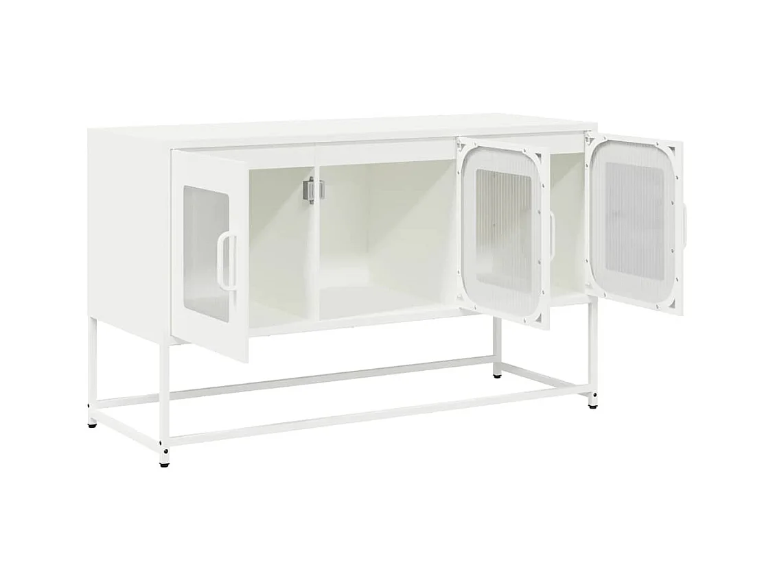 Meuble TV blanc 100,5x39x60,5 cm acier laminé à froid