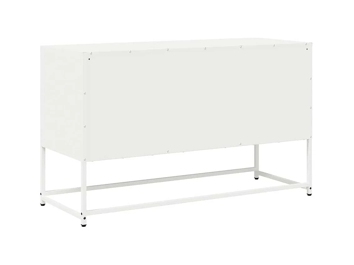 Meuble TV blanc 100,5x39x60,5 cm acier laminé à froid