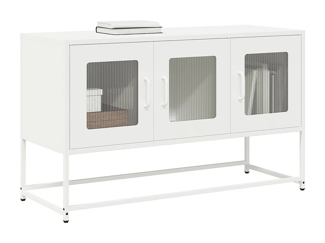 Meuble TV blanc 100,5x39x60,5 cm acier laminé à froid