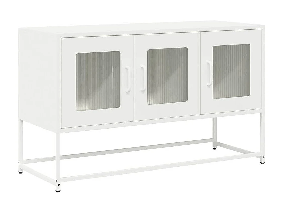 Meuble TV blanc 100,5x39x60,5 cm acier laminé à froid