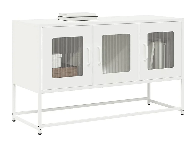 Meuble TV blanc 100,5x39x60,5 cm acier laminé à froid