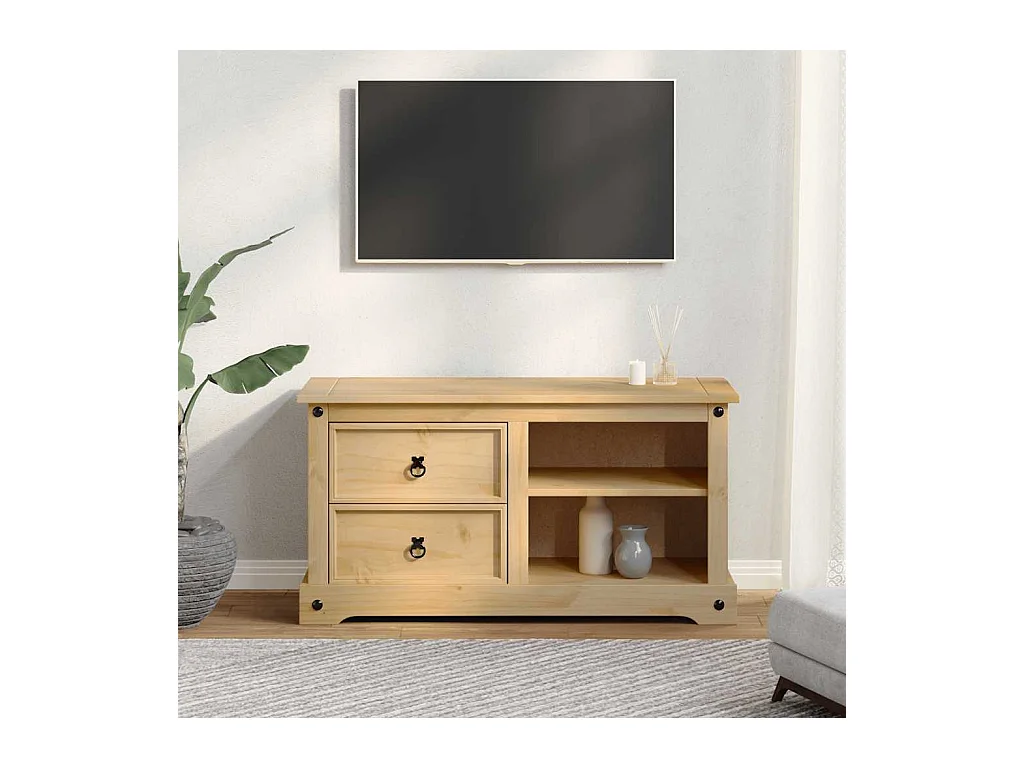 Meuble TV Corona 100x40x52 cm bois de pin massif