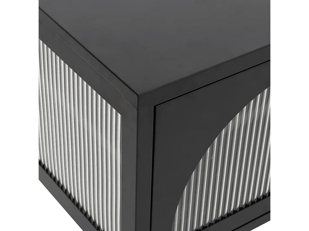 Mobile porta TV nero 105x35x50 cm vetro e acciaio