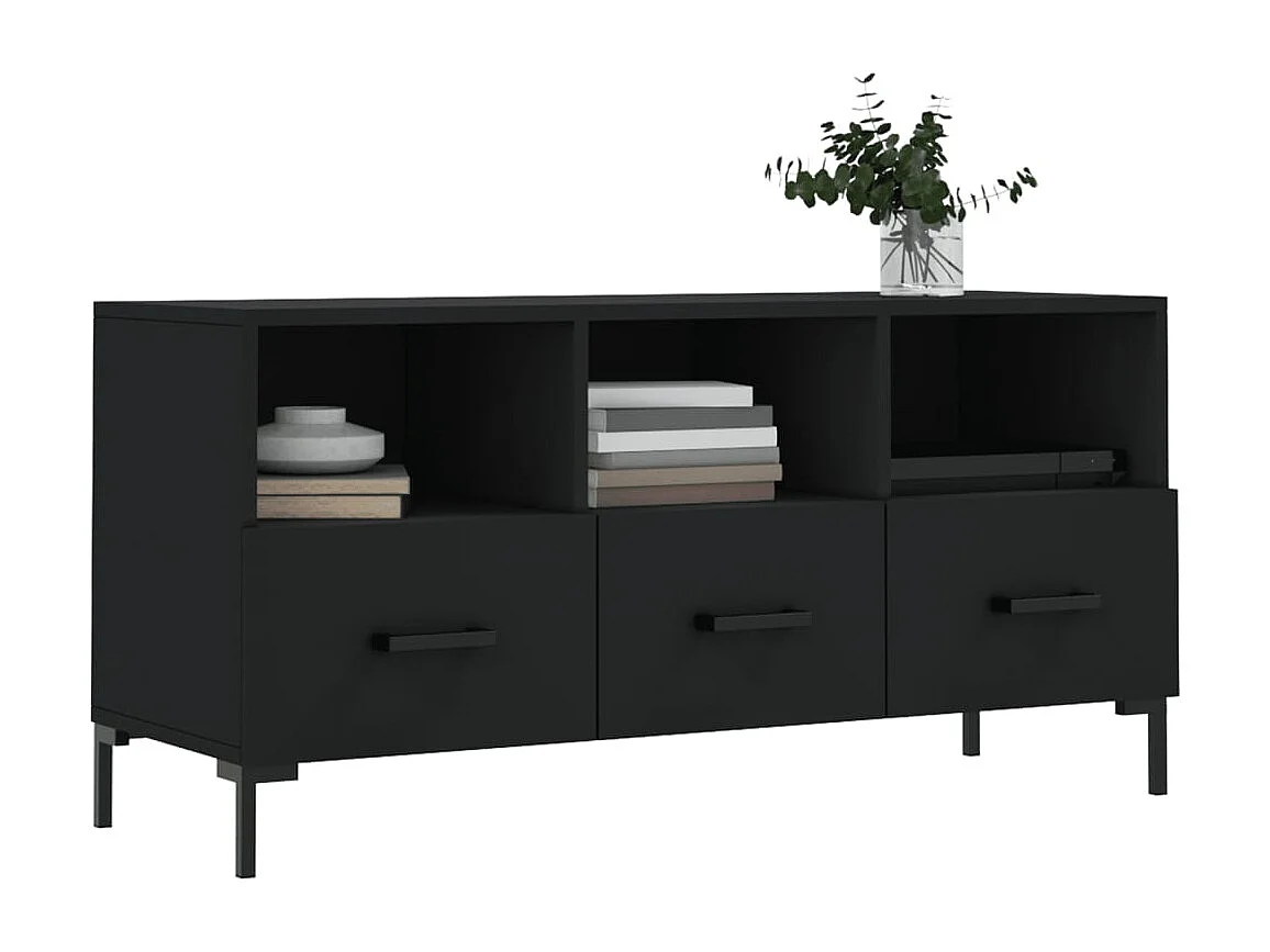 Mobile TV nero 102x36x50 cm in legno ingegnerizzato