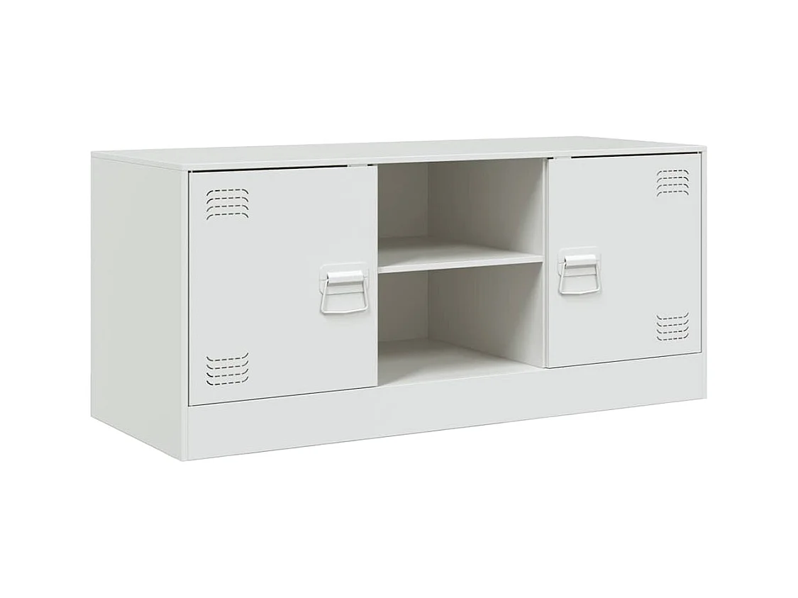 Meuble TV blanc 99x39x44 cm acier
