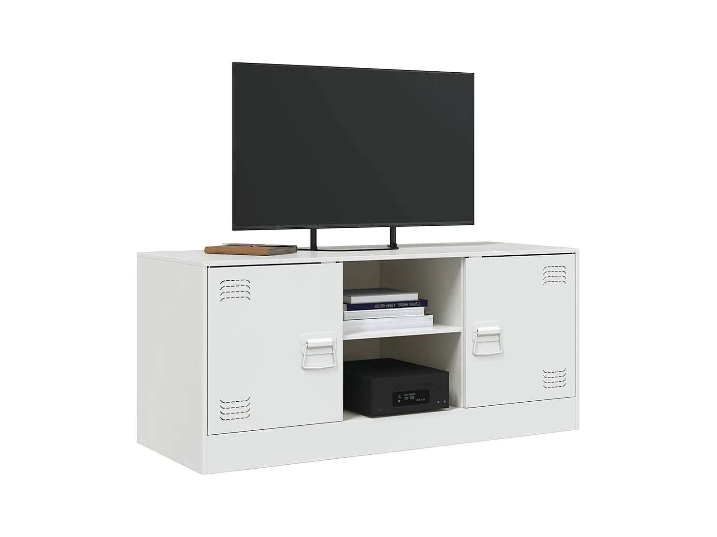 Meuble TV blanc 99x39x44 cm acier
