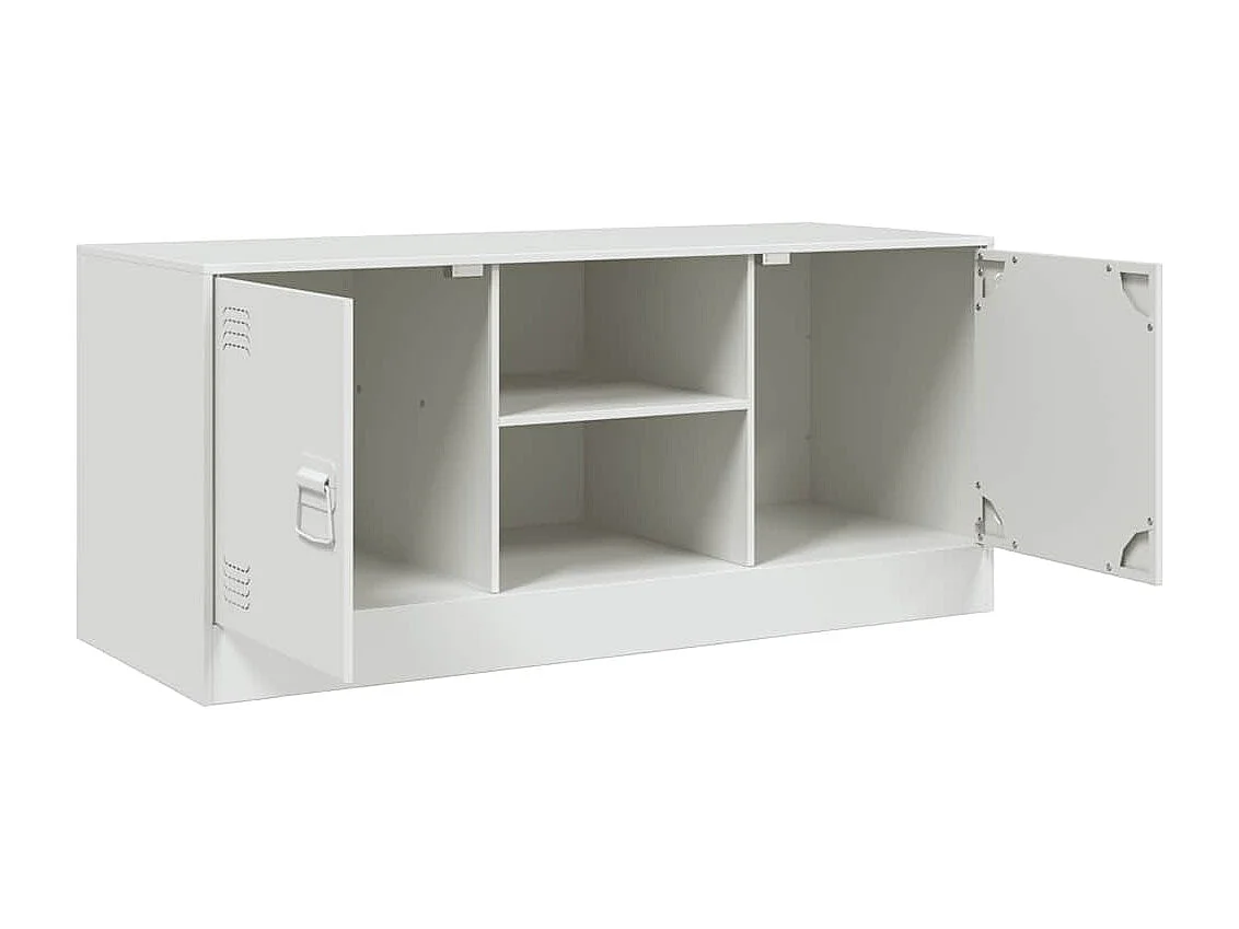 Meuble TV blanc 99x39x44 cm acier
