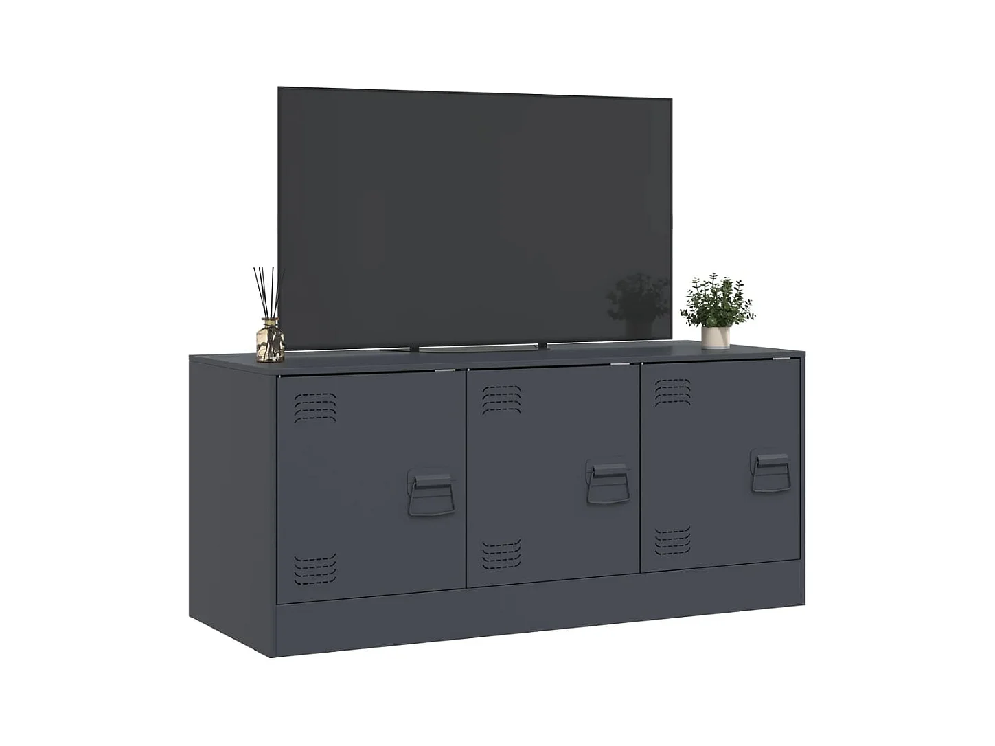 Meuble TV anthracite 99x39x44 cm acier