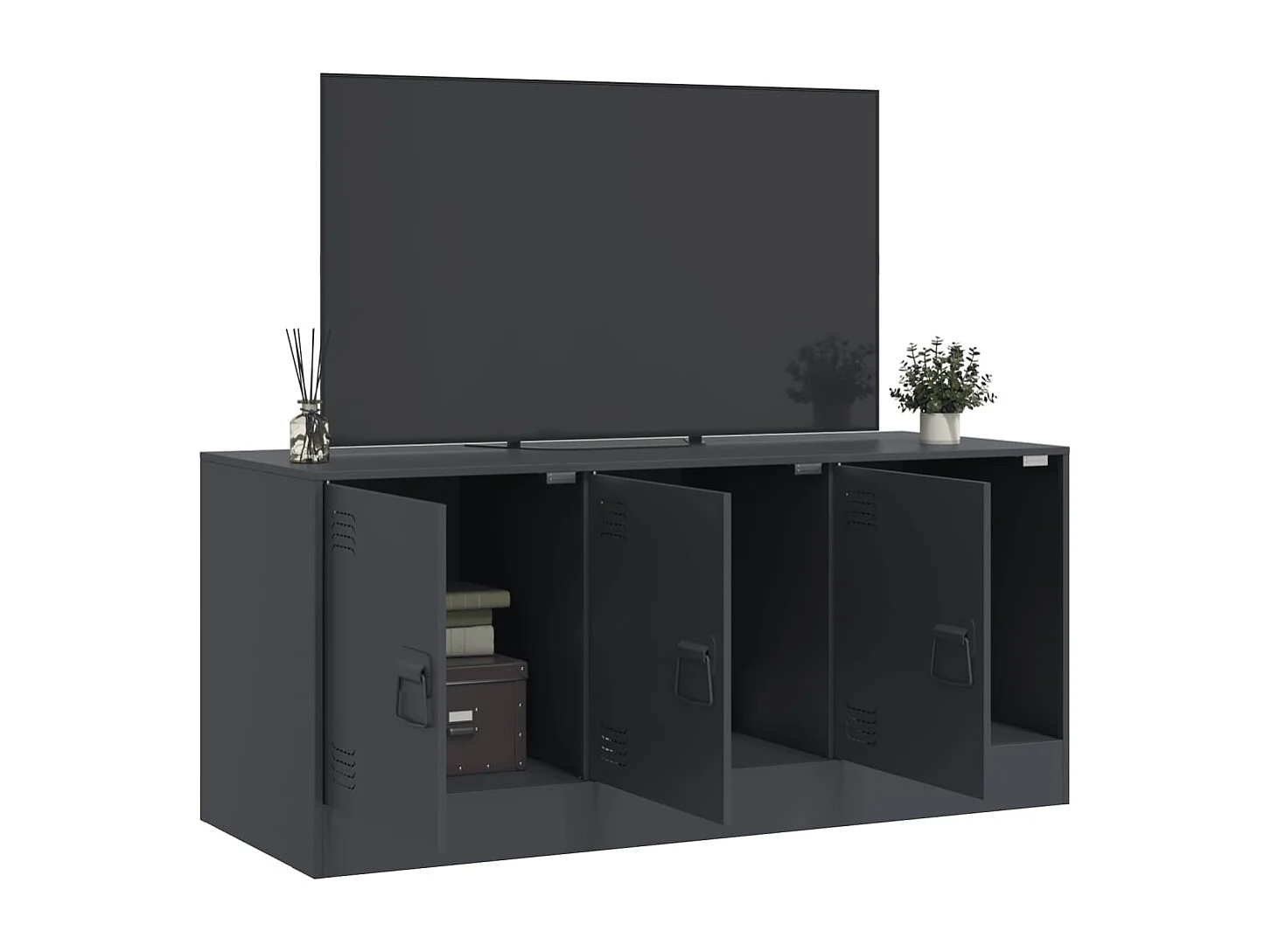 Meuble TV anthracite 99x39x44 cm acier