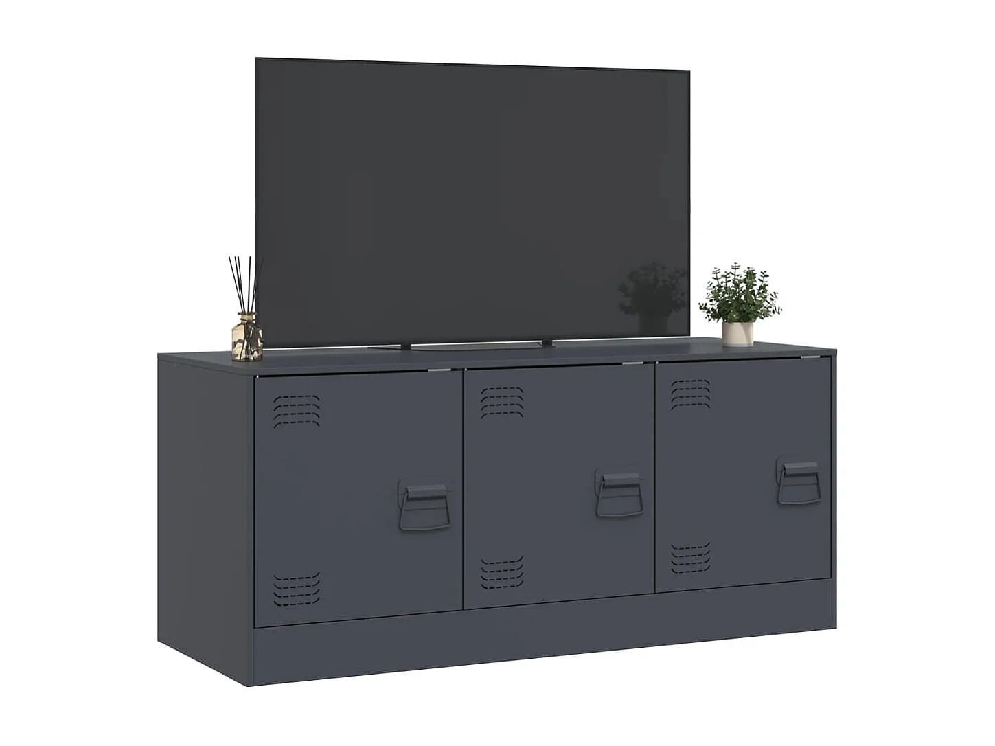 Meuble TV anthracite 99x39x44 cm acier