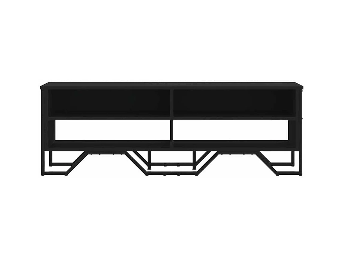 Meuble TV noir 122x34x41 cm bois d'ingénierie