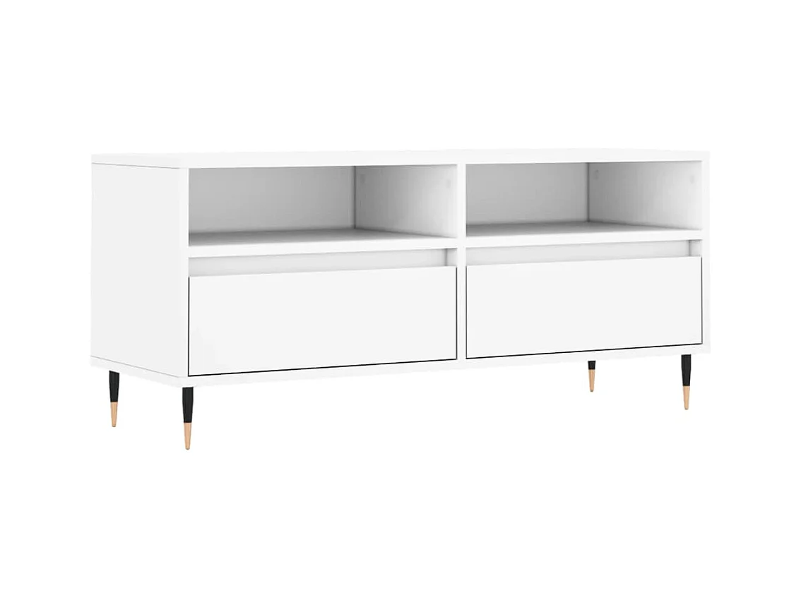 Weißer TV-Schrank 100x34,5x44,5 cm Holzwerkstoff