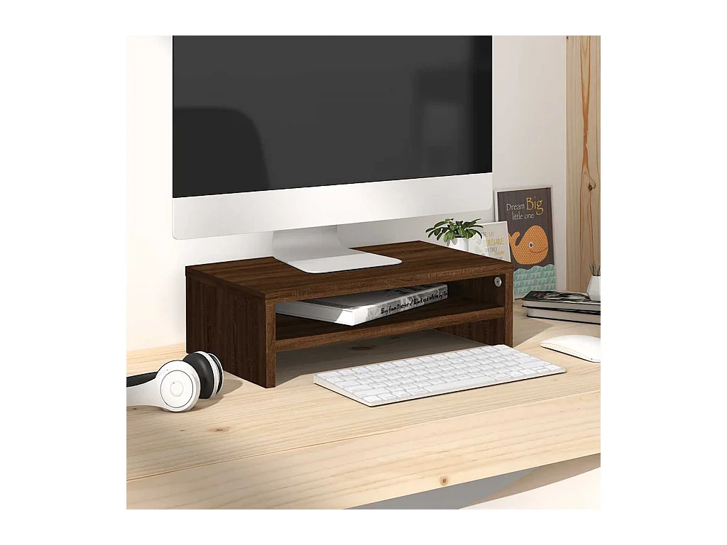 Support de moniteur Chêne marron 42x24x13 cm Bois d'ingénierie