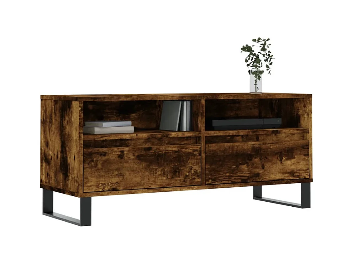 Mobile TV in rovere affumicato 100x34,5x44,5 cm in legno ingegnerizzato
