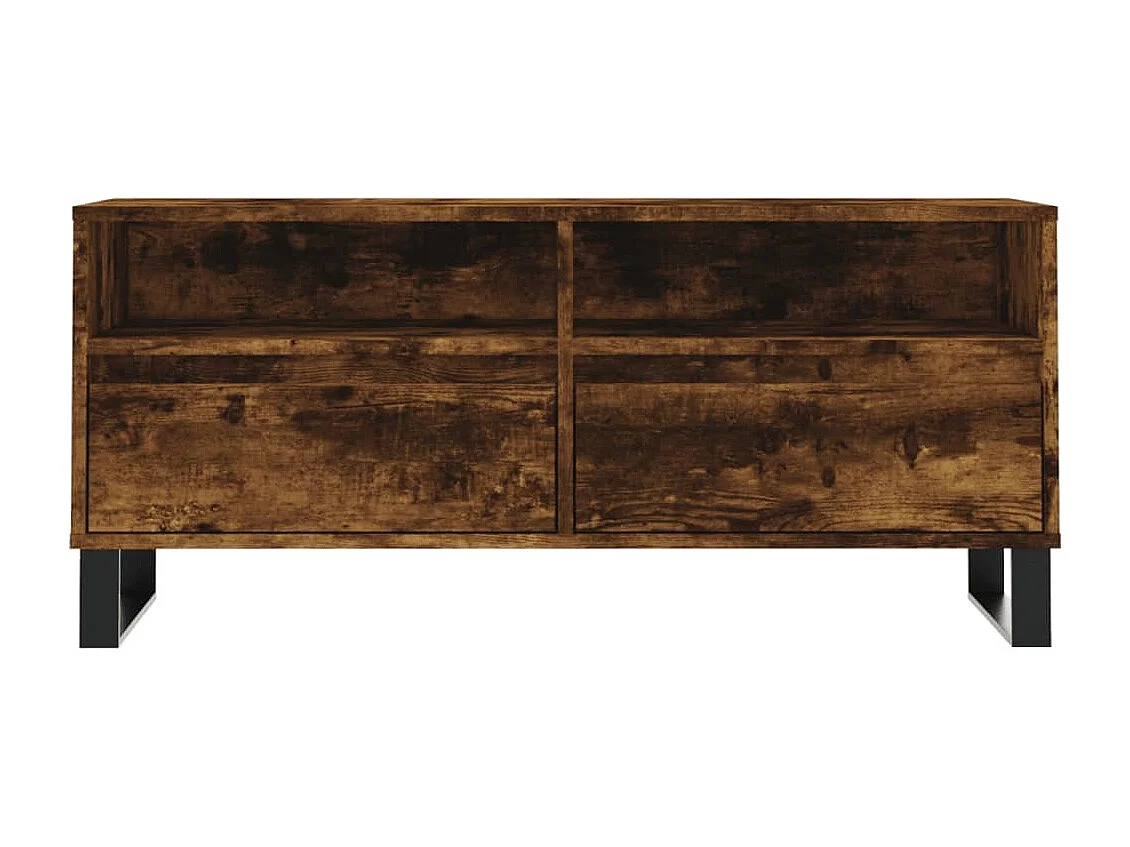Meuble TV chêne fumé 100x34,5x44,5 cm bois d'ingénierie