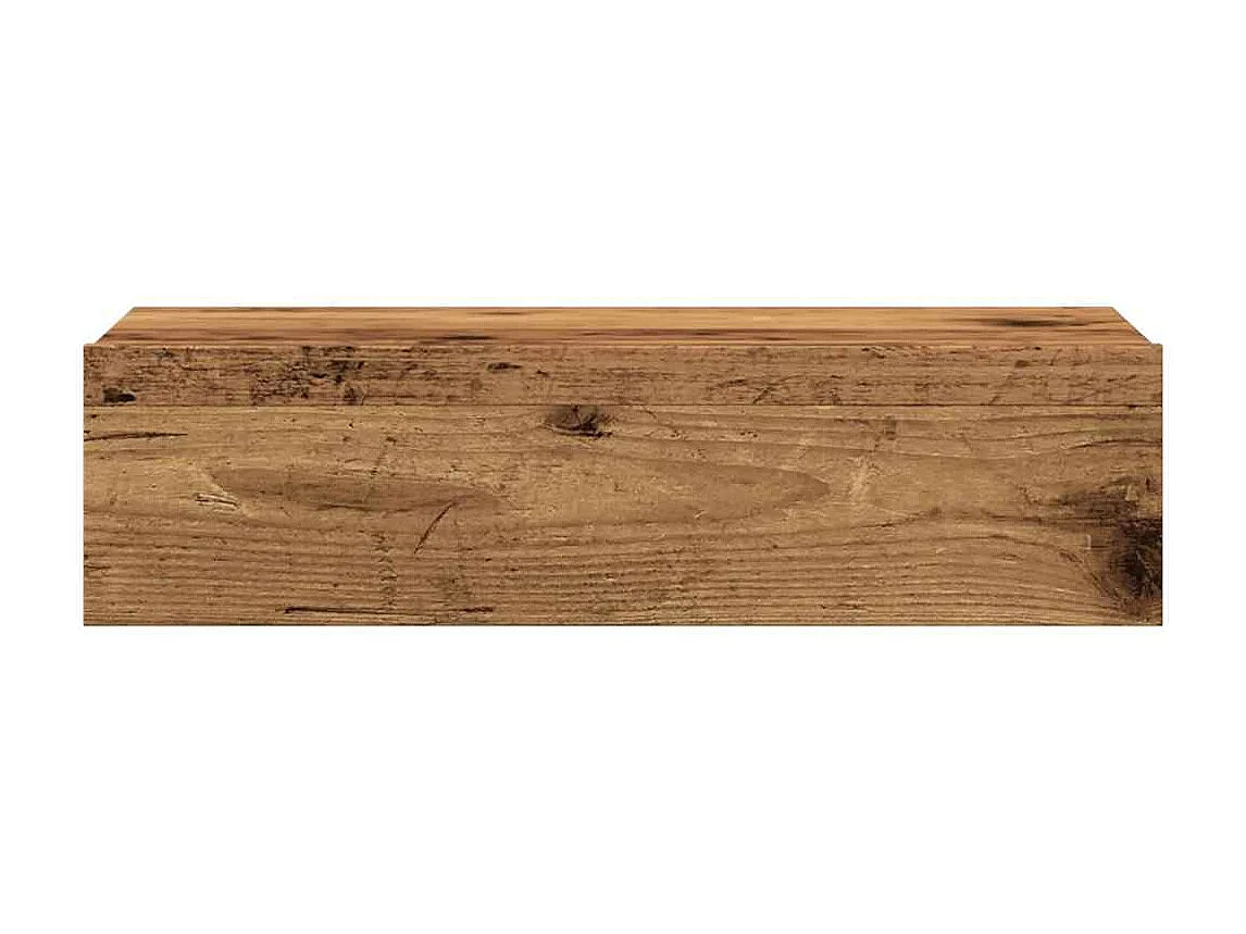 Meuble TV avec éclairage LED vieux bois 60x35x15,5 cm