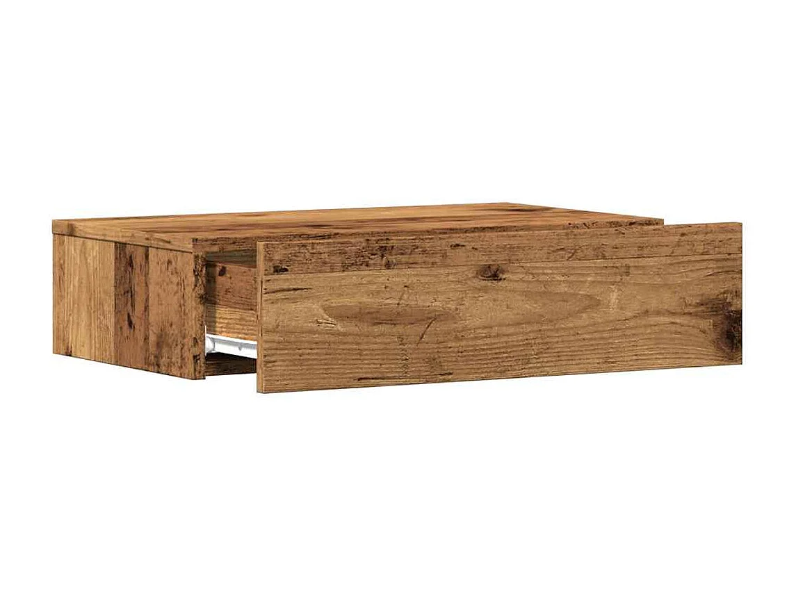 Meuble TV avec éclairage LED vieux bois 60x35x15,5 cm