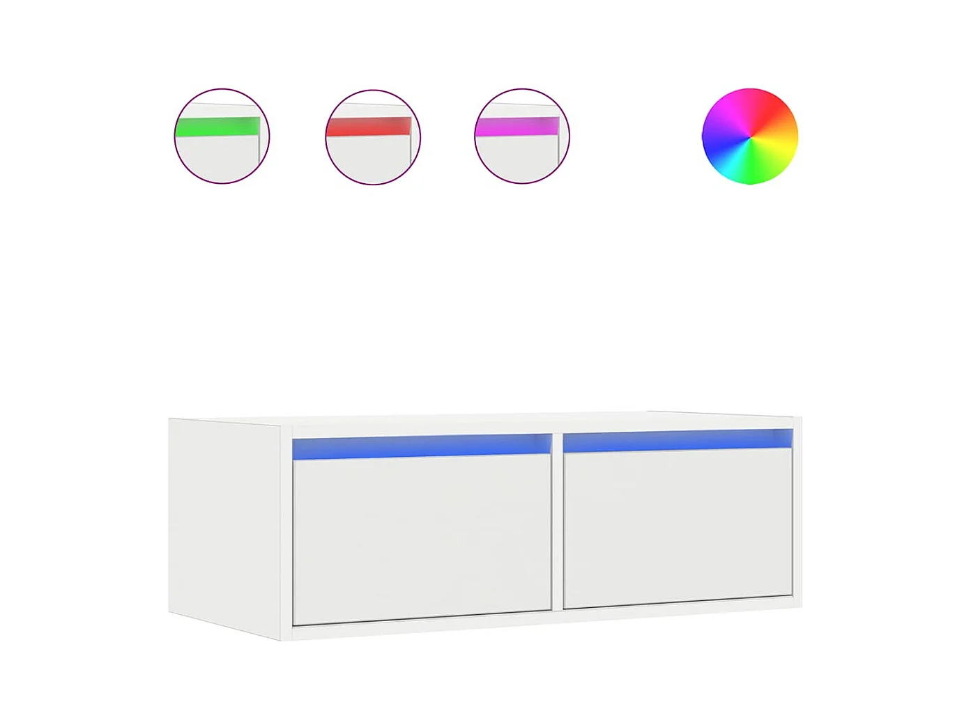 Meuble TV avec lumières LED blanc 75x35,5x25 cm