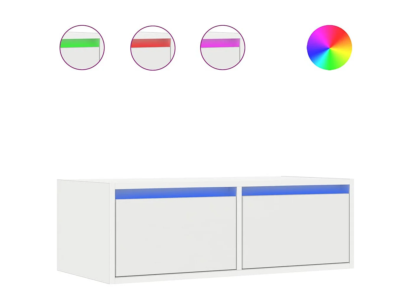 Mobile porta TV con luci LED bianco 75x35,5x25 cm