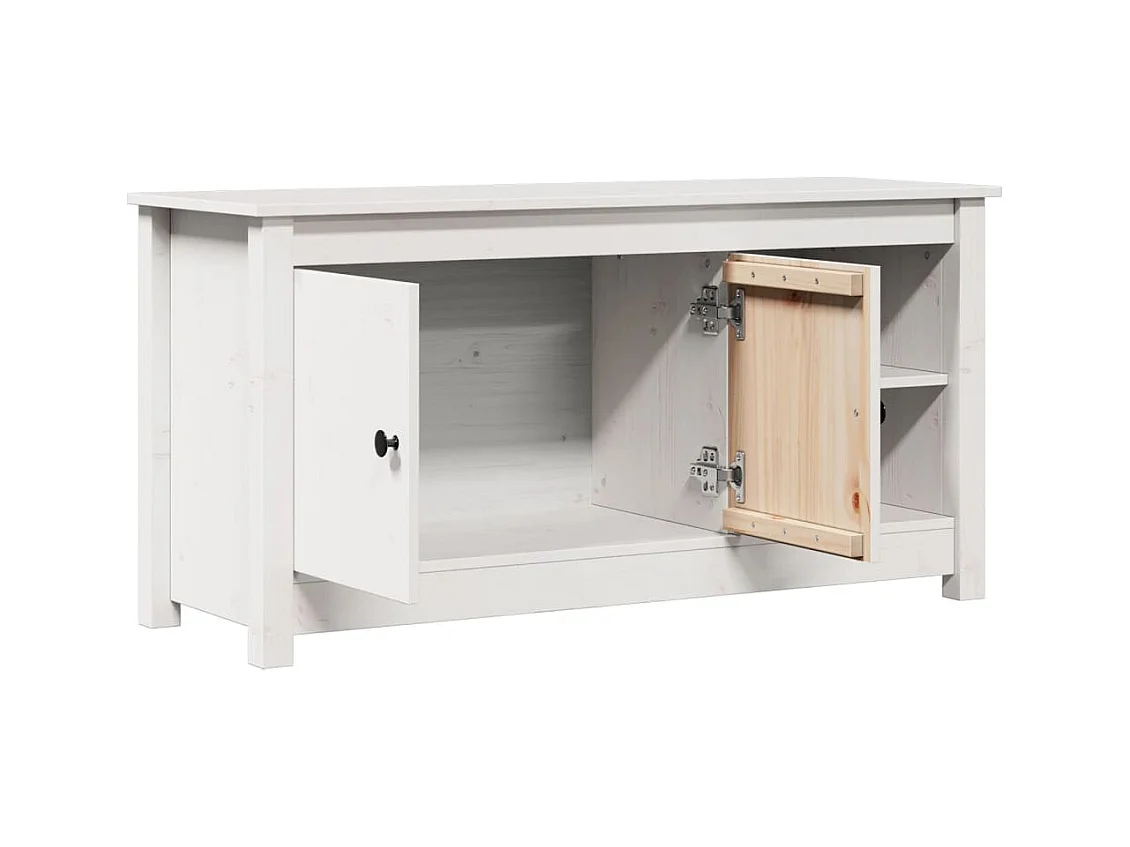 Witte tv-kast 103x36,5x52 cm Massief grenenhout