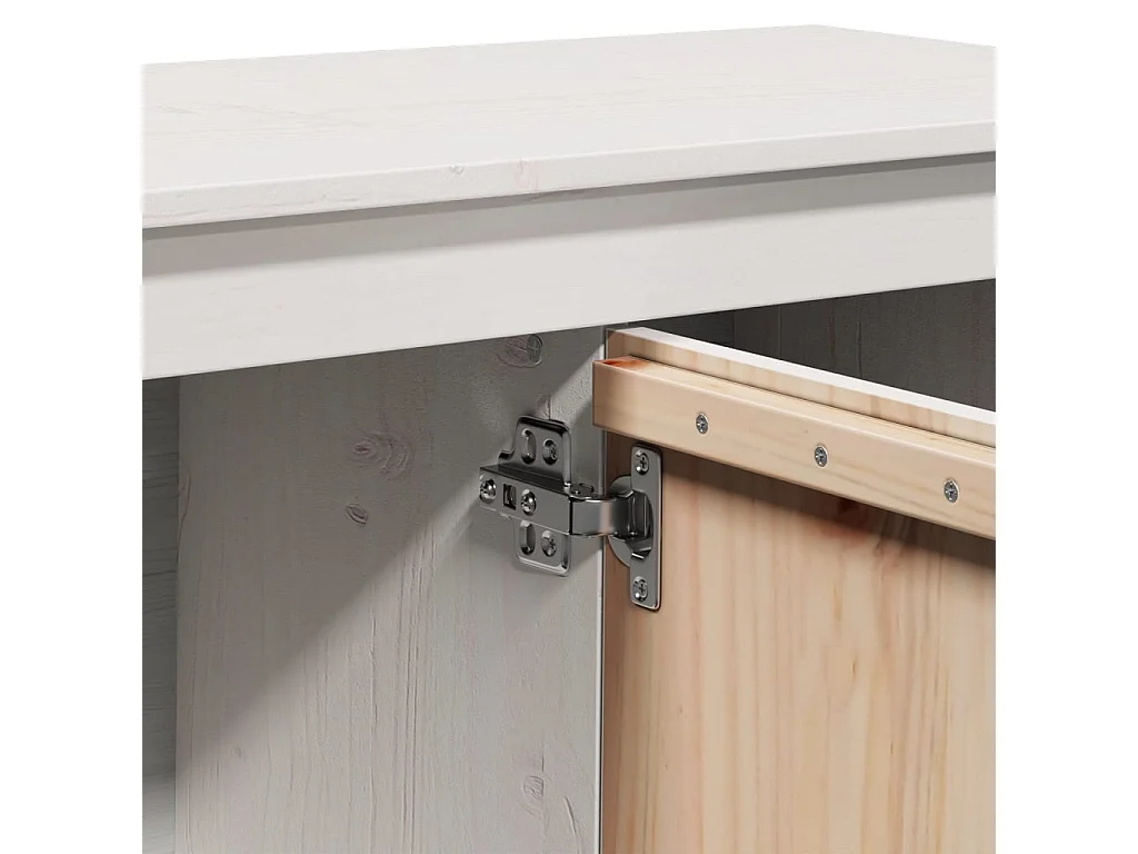 Witte tv-kast 103x36,5x52 cm Massief grenenhout