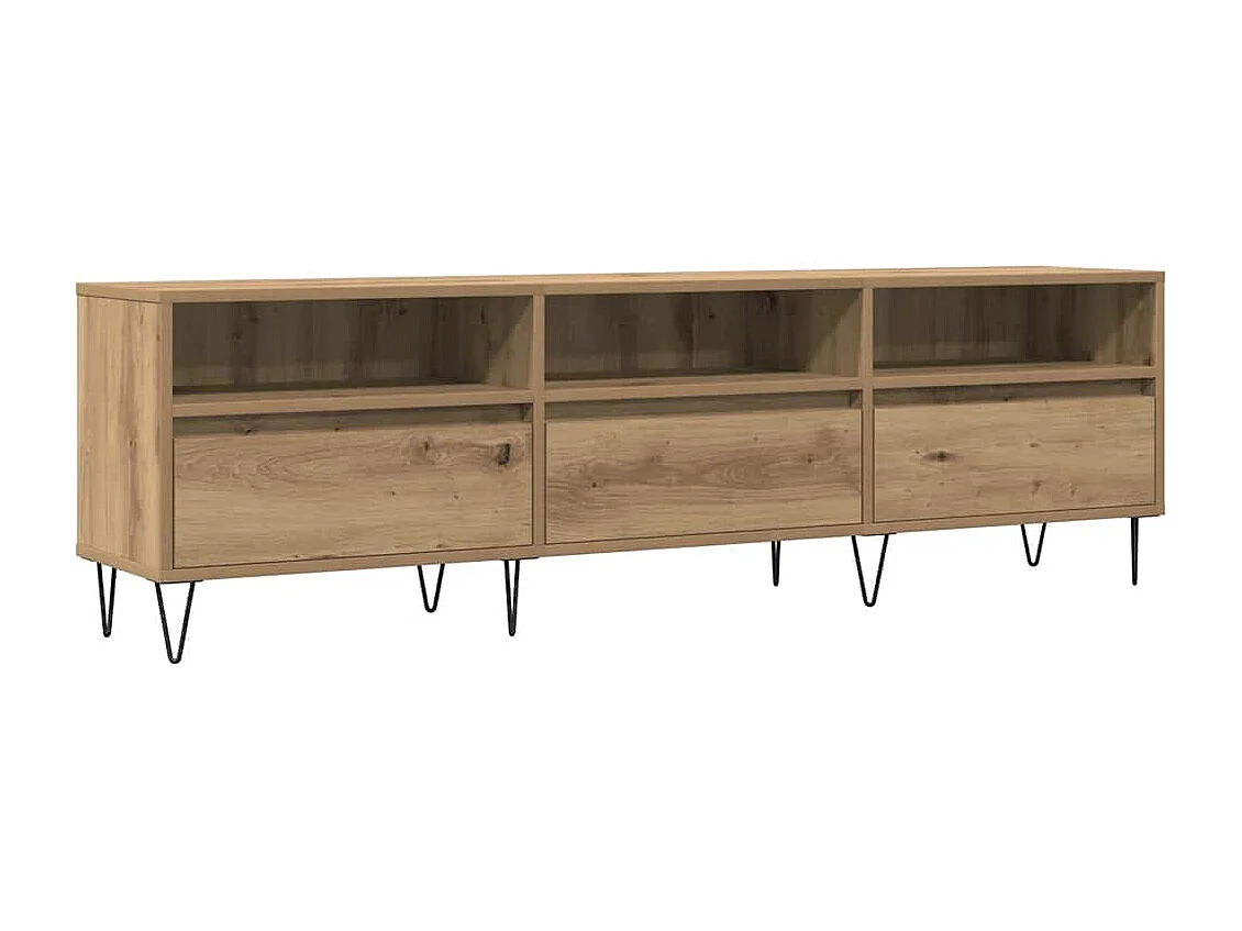 Handgemaakte eikenhouten tv-kast 150x30x44,5 cm bewerkt hout