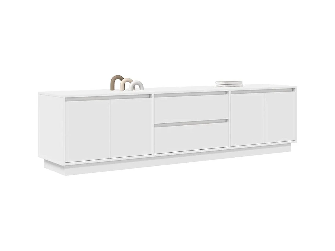 Meuble TV avec lumières LED blanc 193,5x41x50 cm